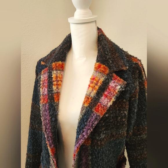 Charlie B Plaid Boulce Knit Coat Size XS - Picture 4 of 11